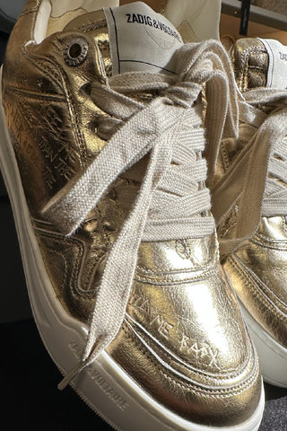 Zapatillas Zadig & Voltaire Wings Vintage Metal Graffiti Gold