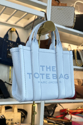 The Tote Bag Marc Jacobs Leather Mini Cloud Blue