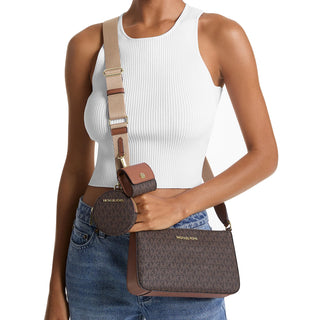 CROSSBODY MICHAEL KORS JET SET TRAVEL TECH ATTCH BROWN