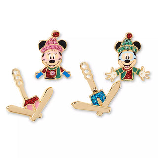 Aros Disney de Mickey y Minnie Mouse esquiando en casa de BaubleBar