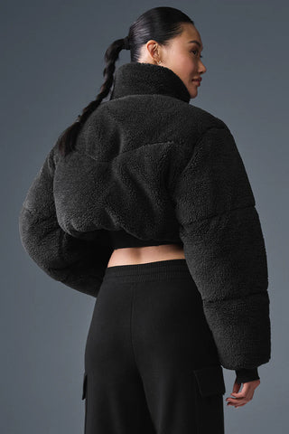 Chaqueta Sherpa Alo Yoga Main Act Corset Puffer Black