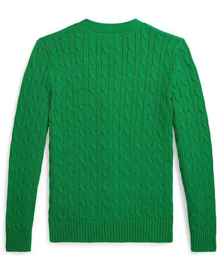 Sweater Polo Ralph Lauren Cabre-Knit Cotton V-Neck Cardigan Green