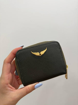 Billetera Zadig & Voltaire Mini ZV Grained Leather Green