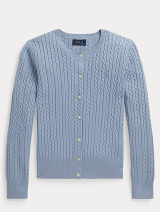 Sweater Polo Ralph Lauren Mini Cable Cotton Chambray Blue