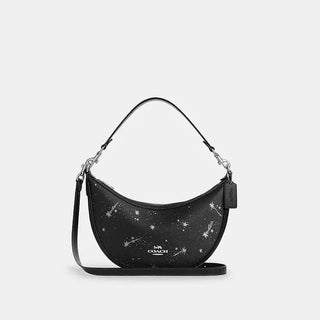Crossbody Coach Aria Shoulder Bag with Star Print Black