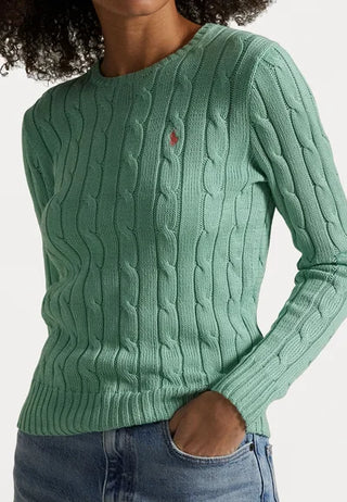 Sweater Polo Ralph Lauren Cable-Knit Cotton Celadon