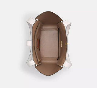 Tote Coach Hadley Turnlock Tote Bag pebbled leather/Gold/Chalk