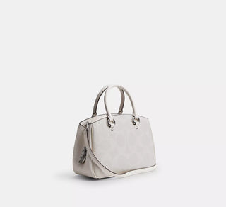 Cartera Coach Savannah Small Carryall Bag In Signature Canvas/Silver/White/Chalk