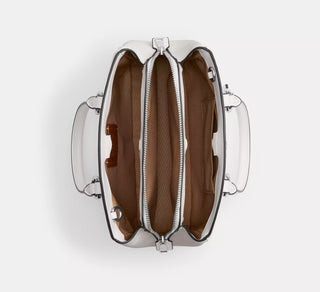 Cartera Coach Savannah Small Carryall Bag In Signature Canvas/Silver/White/Chalk