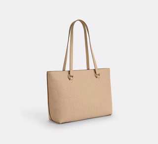 Tote Coach Station Tote Bag In Signature Leather Pebbled Leather/Gold/Oat
