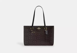 Tote Coach Station Tote Bag In Signature Canvas/Gold/Walnut/Black
