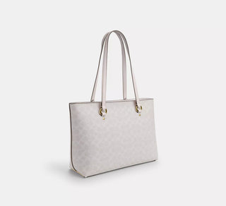 Tote Coach Station Tote Bag In Signature Canvas/Gold/White/Chalk
