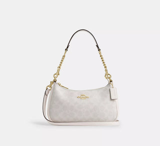 Cartera Coach Teri Shoulder Bag in Signature Canvas White/Chalk