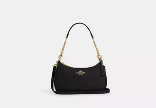 Cartera Coach Teri in Signature Canvas pebbled leather/Gold/Black