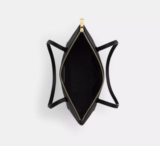 Tote Coach Fiona Zip Tote Bag Crossgrain Leather/Gold/Black