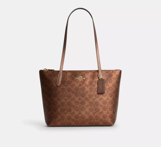 Tote Coach Fiona Zip Brown/Cooper