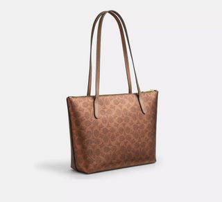 Tote Coach Fiona Zip Brown/Cooper