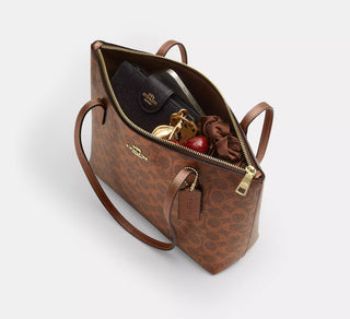 Tote Coach Fiona Zip Brown/Cooper