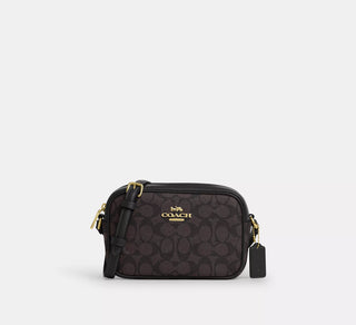 Crossbody Coach Mini Jamie Camera Bag In Signature Canvas/Gold/Walnut/Black