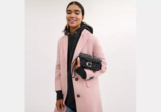 Crossbody Coach Tabby Wristlet With Pillow Quilting and Crystal Rivets Black Small