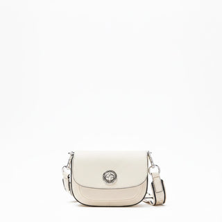 Crossbody Marc Jacobs Signet Turn Lock Leather Saddle Bag Marshmallow