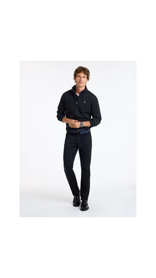 Poll Over Us Polo Quarter Zip Gris Hombre