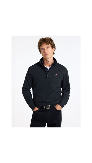Poll Over Us Polo Quarter Zip Gris Hombre