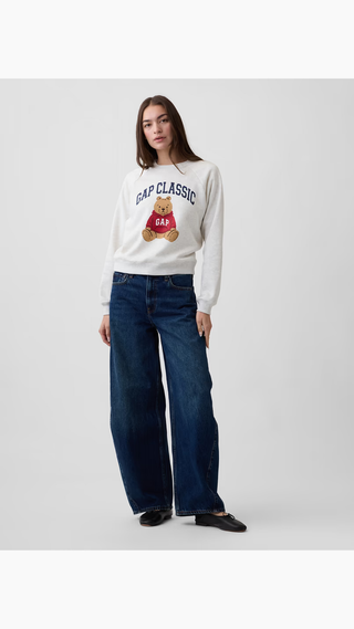 Sweatshirt Gap Relaxed Brannan Bear Blanco