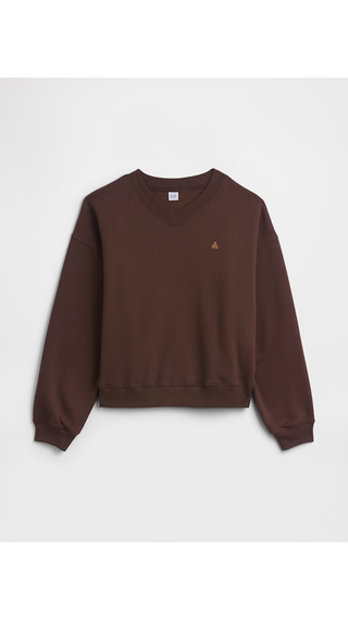 Sweatshirt Gap Oversized Brannan Bear V-Neck Café