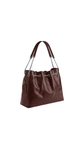Cartera Coach Evelyn Shoulder Bag Maple/Silver