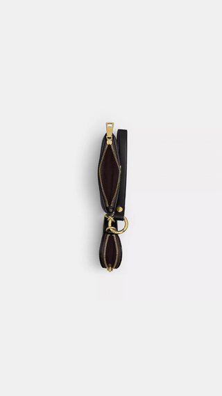Billetera Coach Wristlet and Heart Pouch Walnut/Black