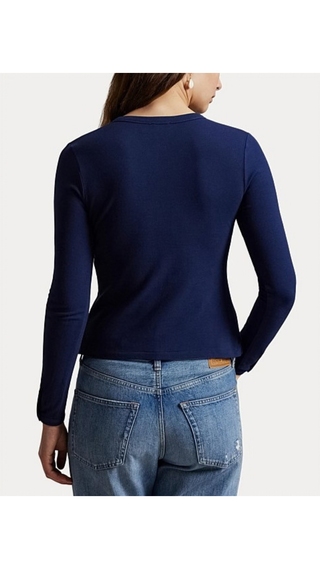 Cardigan Ralph Lauren Snapped-Placket Terry Navy