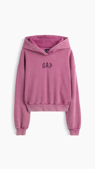 Hoodie Gap Vintage Crop Logo Dahlia Pink