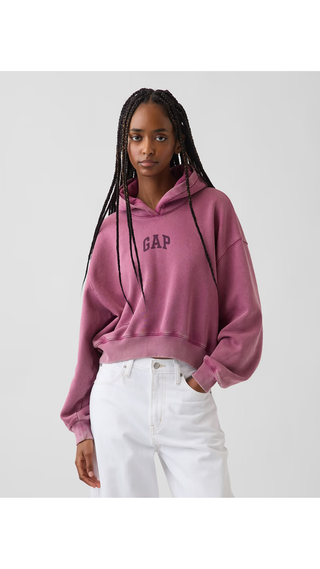 Hoodie Gap Vintage Crop Logo Dahlia Pink