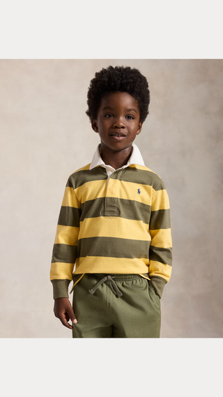 Camisa Ralph Lauren The Iconic Rugby Shirt Navy / Yellow