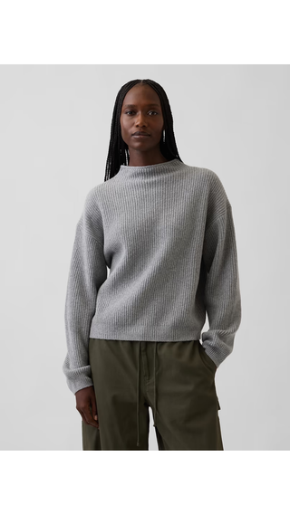 Sweater Gap  Cotton Oversized Rollneck Gris