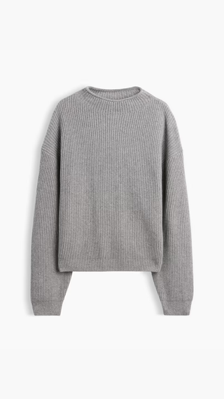 Sweater Gap  Cotton Oversized Rollneck Gris