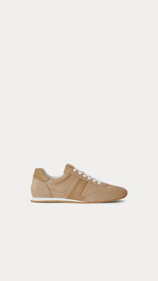 Zapatillas Ralph Lauren Dani Suede & Leather Low-Profile Trainer Tan