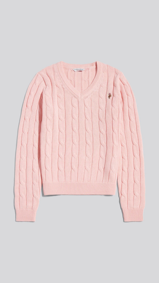 Sweater US POLO ASSN Cuello V Rosado