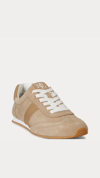Zapatillas Ralph Lauren Dani Suede & Leather Low-Profile Trainer Tan