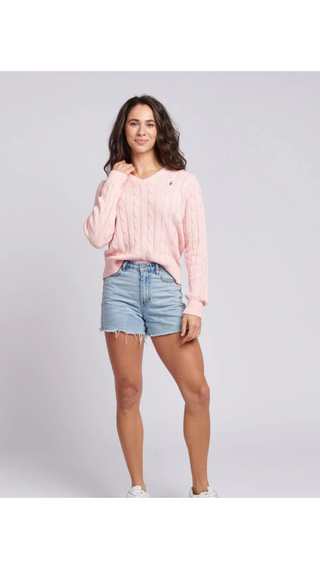Sweater US POLO ASSN Cuello V Rosado