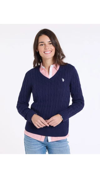 Sweater US POLO ASSN Cuello V Azul Marino