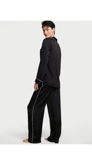 Pijama Victoria Secret Long Satin Black
