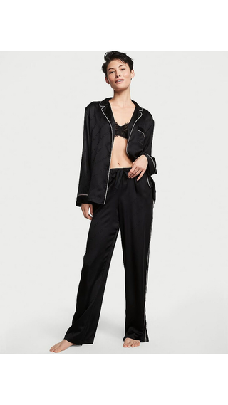 Pijama Victoria Secret Long Satin Black