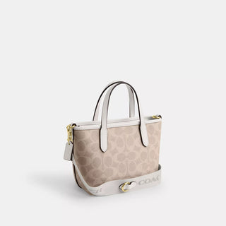 Tote Coach City Mini Tote Bag In Signature Canvas In gold/sand/chalk