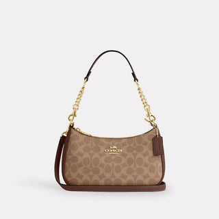 Cartera Coach Teri Shoulder Bag In Signature Canvas Brown