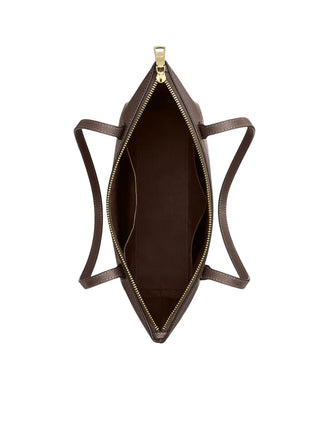 Tote Coach Fiona Zip Tote Bag In Leather Dark Stone