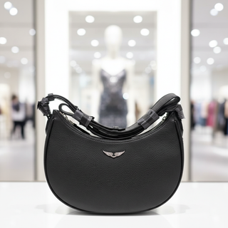Crossbody Zadig & Voltaire MOONVIBE GRAINED LEATHER Black - Vitrina Luminosa