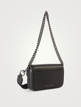 Cartera Marc Jacobs The Mini J Marc Leather Shoulder Bag Black/Gunmetal