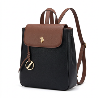 Mochila Legacy negra y marrón sobre fondo blanco